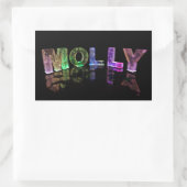 Sticker Rectangulaire Le nom Molly en lumières 3D (photo) (Sac)