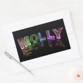 Sticker Rectangulaire Le nom Molly en lumières 3D (photo) (Enveloppe)