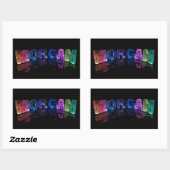 Sticker Rectangulaire Le nom Morgan en lumières 3D (photo) (Feuille)