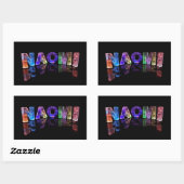 Sticker Rectangulaire Le nom Naomi en lumières 3D (photo) (Feuille)