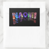 Sticker Rectangulaire Le nom Naomi en lumières 3D (photo) (Sac)