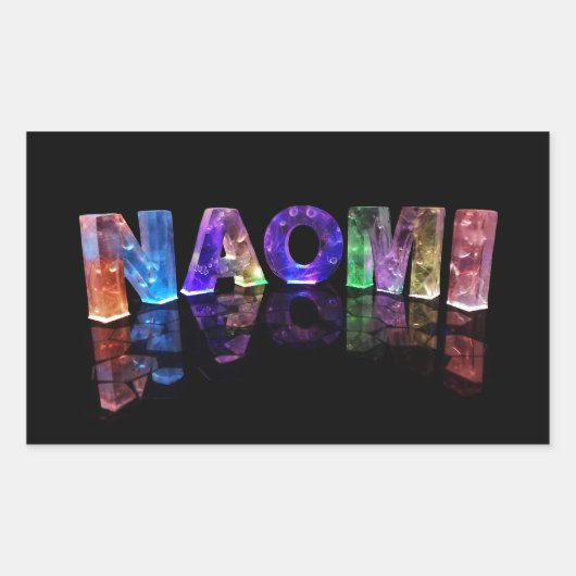 Sticker Rectangulaire Le nom Naomi en lumières 3D (photo) (Devant)