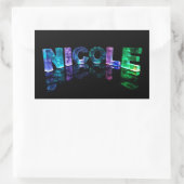 Sticker Rectangulaire Le nom Nicole en lumières 3D (photo) (Sac)
