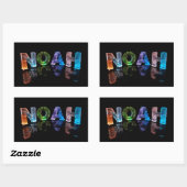 Sticker Rectangulaire Le nom Noah en lumières 3D (photo) (Feuille)