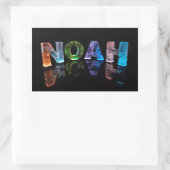 Sticker Rectangulaire Le nom Noah en lumières 3D (photo) (Sac)