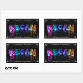 Sticker Rectangulaire Le nom Regan en lumières 3D (photo) (Feuille)