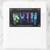 Sticker Rectangulaire Le nom Ruth en lumières 3D (photo) (Sac)