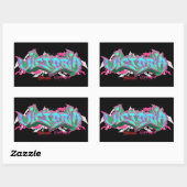 Sticker Rectangulaire Le nom Victoria en graffiti (Feuille)