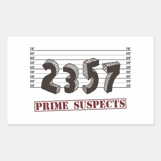 Sticker Rectangulaire Le nombre premier soupçonne (Devant)