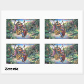 Sticker Rectangulaire Le Pâque du Swing - Radha et Krishna (Feuille)