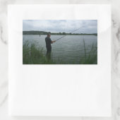 Sticker Rectangulaire Le pêcheur le soir (Sac)