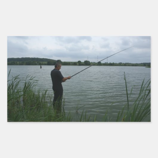 Sticker Rectangulaire Le pêcheur le soir (Devant)
