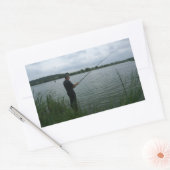 Sticker Rectangulaire Le pêcheur le soir (Enveloppe)