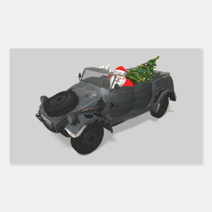 Sticker Rectangulaire Le Père Noël À Kuebelwagen