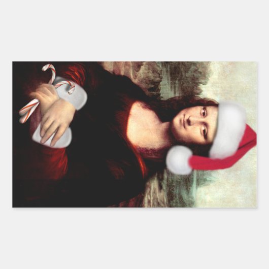 Sticker Rectangulaire Le Père Noël de Mona Lisa (Devant)