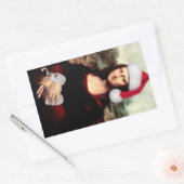Sticker Rectangulaire Le Père Noël de Mona Lisa (Enveloppe)