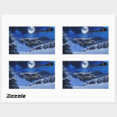 Sticker Rectangulaire Le Père Noël et le pôle Nord (Feuille)