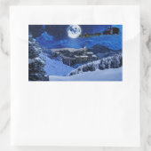 Sticker Rectangulaire Le Père Noël et le pôle Nord (Sac)