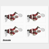 Sticker Rectangulaire Le Père Noël Jouant Au Tennis (Feuille)