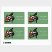 Sticker Rectangulaire Le Père Noël Jouer Piano (Feuille)