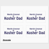 Sticker Rectangulaire Le plus grand papa Kosher du monde (Feuille)