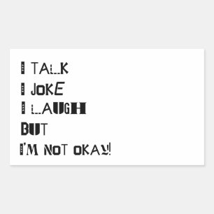 Sticker Rectangulaire Le poids du rire - Sensibilisation à la santé ment