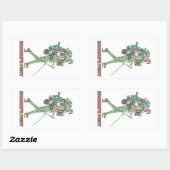 Sticker Rectangulaire Le poney de Shanks randonneur drôle marche (Feuille)