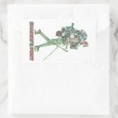 Sticker Rectangulaire Le poney de Shanks randonneur drôle marche (Sac)