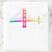 Sticker Rectangulaire Le pont du Golden Gate | Style arc-en-ciel (Sac)