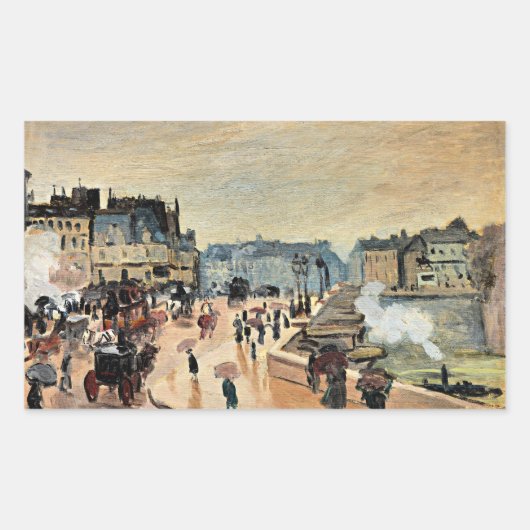 Sticker Rectangulaire Le Pont Neuf par Claude Monet (Devant)