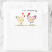 Sticker Rectangulaire Le poulet drôle était un oeuf de Pâques (Sac)