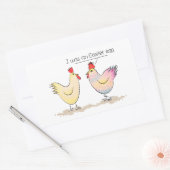 Sticker Rectangulaire Le poulet drôle était un oeuf de Pâques (Enveloppe)