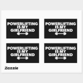 Sticker Rectangulaire Le Powerlifting Est Ma Petite Amie Barbell Motivat (Feuille)