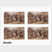 Sticker Rectangulaire Le premier Thanksgiving 1621 | c.1932 (Feuille)