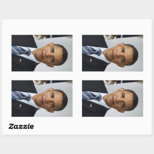 Sticker Rectangulaire Le président américain Barack Obama à la Maison Bl