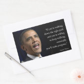 Sticker Rectangulaire Le président Obama et citation "faire des progrès" (Enveloppe)