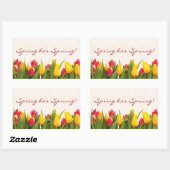 Sticker Rectangulaire Le printemps a Sprung Tulipes peintes (Feuille)