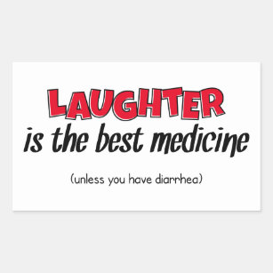 Sticker Rectangulaire Le rire est le meilleur remède   Citation drôle