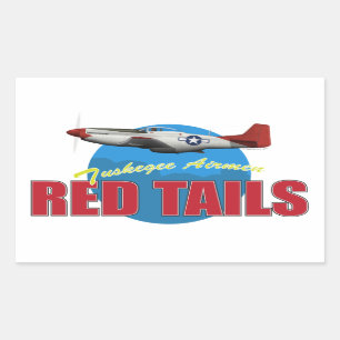 Sticker Rectangulaire Le rouge coupe la queue des aviateurs de Tuskegee