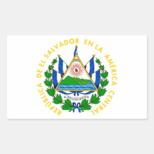 Sticker Rectangulaire Le Salvador - emblème/drapeau/manteau des