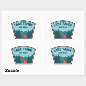 Sticker Rectangulaire Le sentier du lac Tahoe (Feuille)