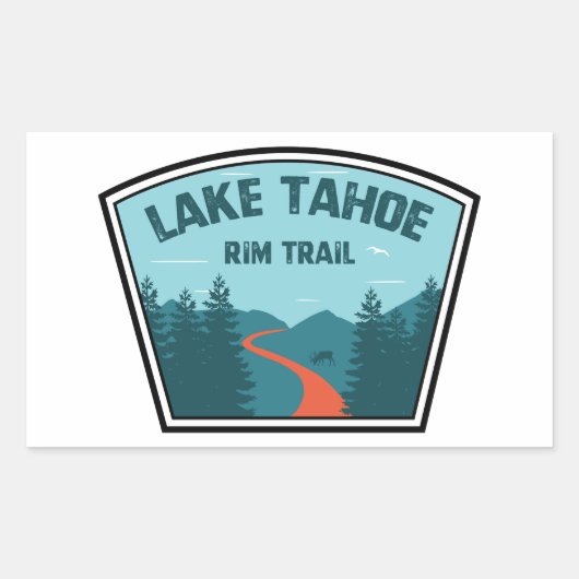 Sticker Rectangulaire Le sentier du lac Tahoe (Devant)