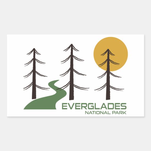 Sticker Rectangulaire Le sentier du parc national des Everglades (Devant)