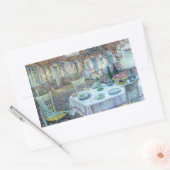 Sticker Rectangulaire Le Sidaner : Table avec Roses à Gerberoy (Enveloppe)