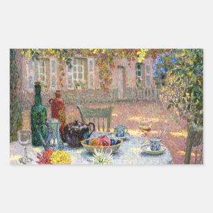 Sticker Rectangulaire Le Sidaner : Table sous Feuilles au soleil
