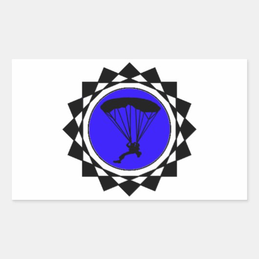 STICKER RECTANGULAIRE LE SKYDIVER BLUEZZZZZZZZZZ (Devant)