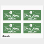 Sticker Rectangulaire Le temps libre est ma richesse (Feuille)