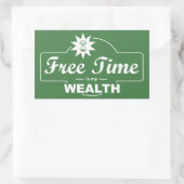 Sticker Rectangulaire Le temps libre est ma richesse (Sac)