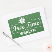 Sticker Rectangulaire Le temps libre est ma richesse (Enveloppe)