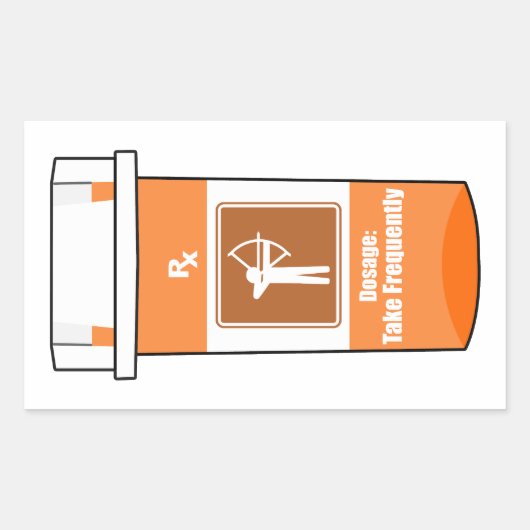 Sticker Rectangulaire Le tir à l'arc est ma drogue (Devant)